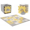 KINDERKRAFT Podložka penová puzzle Luno Shapes 185 x 165 cm Yellow, 30ks, Premium