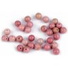 Rodonit, minerálne korálky Ø6 mm - ružová (57 ks)