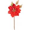 Vetvička MagicHome Vianoce, s kvetom poinsettia, červená, 16 cm