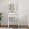 Toaletný stolík s LED lesklý biely 60x40x140 cm