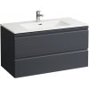 LAUFEN Pro S závesná skrinka s umývadlom s otvorom/s prepadom, 2 zásuvky, 1000 x 500 x 545 mm, matná grafitová, H8619654801041