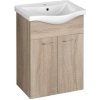 Aqualine Aqualine, KERAMIA FRESH umývadlová skrinka 51,1x74x34cm, dub platin, 50058