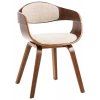 Design-Shop Stolička King látka, drevené nohy orech - Krémová