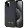Karl Lagerfeld Grained PU Hotel RSG Zadný kryt pre iPhone 15 Black