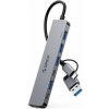 Orico YSA7-U3 HUB adaptér USB / USB-C - 4x USB 2.0 / 1x USB 3.0 / 2x USB-C, šedý