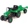 Dětský traktor šlapací s vlečkou, zelený