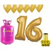 HeliumKing Hélium párty set na 16. narodeniny so zlatými balónmi