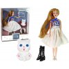 Lean Toys 13909 Bábika Emily s mačkou a dlhými hnedými vlasmi