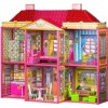 Ecotoys Villa 2-poschodový domček pre bábiky s nábytkom pre baby Barbie - pink Ecotoys