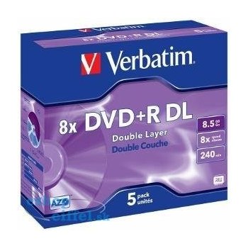 Verbatim DVD+R 8,5GB 8x, 5ks