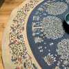 Gobelínový obrus okrúhly STROM ŠŤASTIA modrý Ø 160 cm
