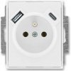 ABB 5569E-A32357 03 Zásuvka s kolíkom, s obrazovkami, USB-A/C biela/biela