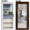 Lacné vchodové dvere plastové Soft WDS 3/3 sklo Krizet Zlatý dub-Biela 100x210 cm, ľavé
