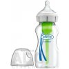 Dr.BROWN´S DOJČENSKÁ FĽAŠA OPTIONS+ 270 ml Wide-neck, 0M+, anti-colic, sklenená, biela (so silikónovým cumľom level-1) 1x1 ks
