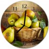 Nástenné sklenené hodiny Hrušky fi 30 cm