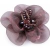 Kvet s brúsenými sklenenými korálkami na našitie a nalepenie Ø6-7 cm