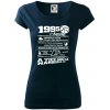 1995 v kocke - Dámske tričko Pure - L ( Tmavomodrá (veľmi tmavá - skoro čierna) )