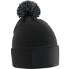 Beechfield Čepice s bambulí Snowstar B 443B dětská COT53443Bt6699 black/graph