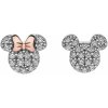 Disney Pôvabné strieborné náušnice kôstky Mickey and Minnie Mouse E905016UZWL
