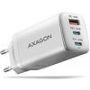 AXAGON ACU-DPQ65W, GaN nabíjačka do siete 65W, 3x port (USB-A + dual USB-C), PD3.0/QC4+/PPS/Apple, biela