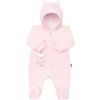 Dojčenský semiškový overal s kapucňou New Baby Sweetheart ružový, veľ. 68 (4-6m)