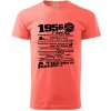 1956 v kocke - Klasické pánske tričko vyššej gramáže - 3XL ( Korálová )