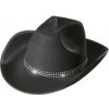 Čierny kovbojský klobúk zdobený kamienkami