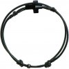 Šnúrkový Glosery náramok s lesknúcim krištáľom v tvare krížika od Swarovski®, mini šnúrka 1mm, čierna šnúrka 1,5mm Obvod zápästia: L 20-21 cm, Krížik: žltý, Mini šnúrka: žltá