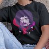 Tričko s potlačou JIMI HENDRIX Pánsky Čierna 134 cm/8 rokov