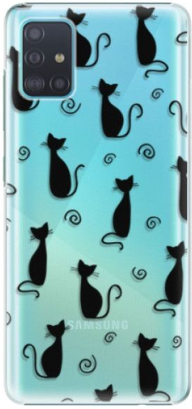 Púzdro iSaprio Cat pattern 05 Samsung Galaxy A51 čierne