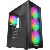 Rampage Skříň PLAID V1 s okénkem, 4x 120mm RGB ventilátor, černá