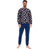 Pánske vianočné pyžamo Cornette 457/293 Teddy 6 veľ. XXL (52) medvedíky námornícka modrá