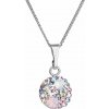 Strieborný náhrdelník so Swarovski kryštálmi okrúhly ružový 32086.3 Magic rose