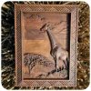 Drevená Kata Drevený obraz - Afrika Žirafa Masív: Buk, Odtieň: Hnedá zem, Rozmery: 34 x 26 cm