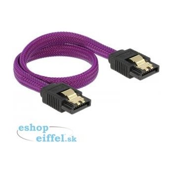 DELOCK SATA cable 6 Gb/s 30 cm straight / straight metal purple Premium