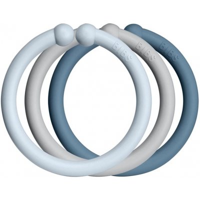 BIBS Loops závesné krúžky Baby Blue / Cloud / Petrol 12 ks