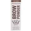Makeup Revolution London Brow Powder Stamp & Stencil pudr na obočí se šablonami Dark Brown 0,65 g