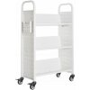 VEVOR Vozík na knihy 77x38x122CM Trojposchodový knižničný vozík biely