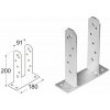 DOMAX PST zaskrutkovacia pätka stĺpika typu TT Žiarové pozinkovanie (ZNO) PST 90 - 91 x 180 x 60 x 200 mm (8 ks)