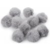Kožušinový brmbolec s pútkom Ø3,5 cm - 10 ks 8 šedá svetlá