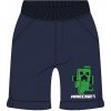 E plus M - Chlapčenské bavlnené kraťasy / šortky Minecraft - tm. modré 100% bavlna 152