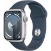 Chytré hodinky Apple Watch Series 9 41mm Strieborný hliník s búrkovo modrým športovým remienkom - S/M (MR903QC/A)