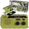 Prenosné solárne rádio s dynamickou kľukou baterka USB SOS alarm ADLER AD1197 G