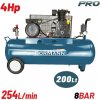 BORMANN BAT5018 remeňový vzduchový kompresor, 4 HP, 2000 W, 254 l/min, 200 l nádrž (BAT5018)