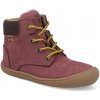 Barefoot detské zimné topánky Develab - mäkké rýchlošnúrky WR Burgundy vínove