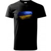 Ukrajina vlajka kreslená štetcom - Klasické pánske tričko vyššej gramáže - S ( Čierna )