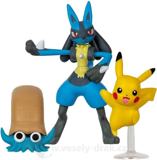 Jazwares Pokémon akčné figúrky Pikachu Omanyte Lucario