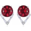 Linda's Jewelry Strieborné náušnice Red & Crystal Ag 925/1000 IN371 +Darčeková krabička zdarma +Silikónová ochranná zarážka zdarma