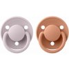 BIBS De Lux cumlíky z prírodného kaučuku 2ks - veľkosť 1 (Pink Plum / Peach)