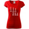 Šachové figúrky kreslené - Dámske tričko Pure - XL ( Červená )